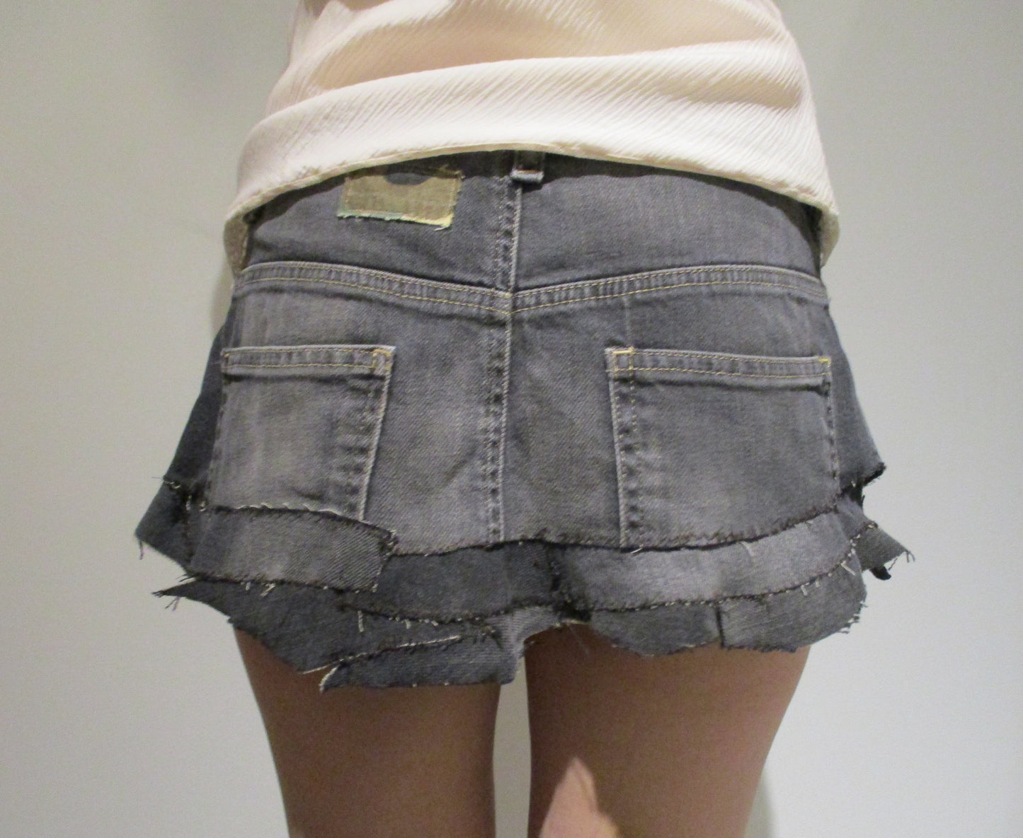 Reworked Denim mini skirt