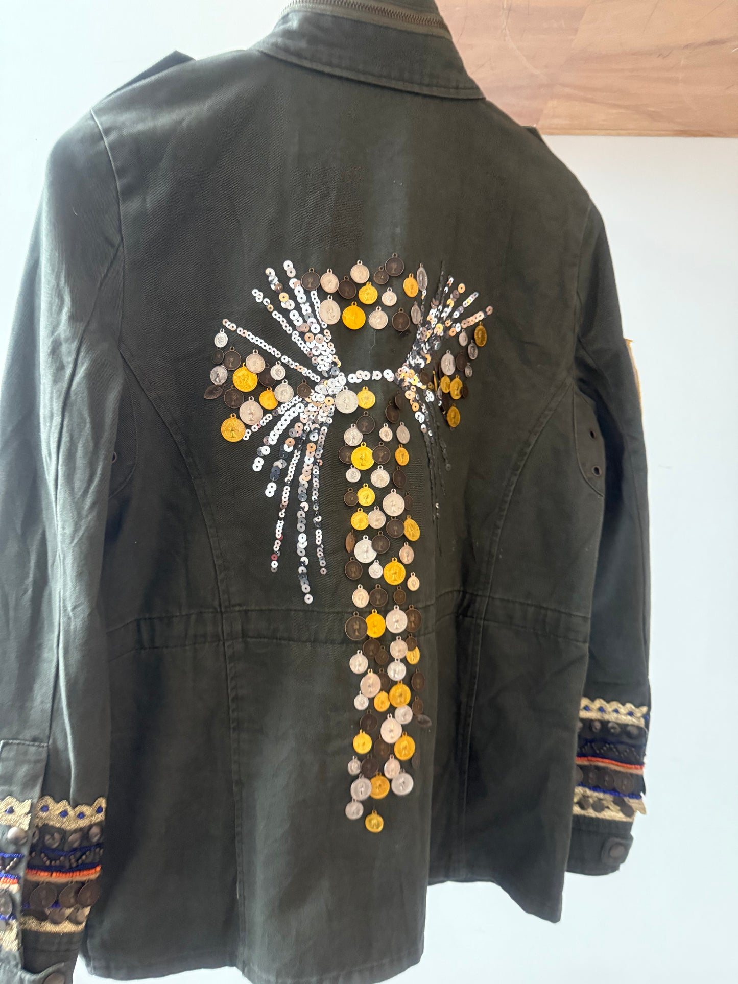 Circle Embroidered Military Jacket