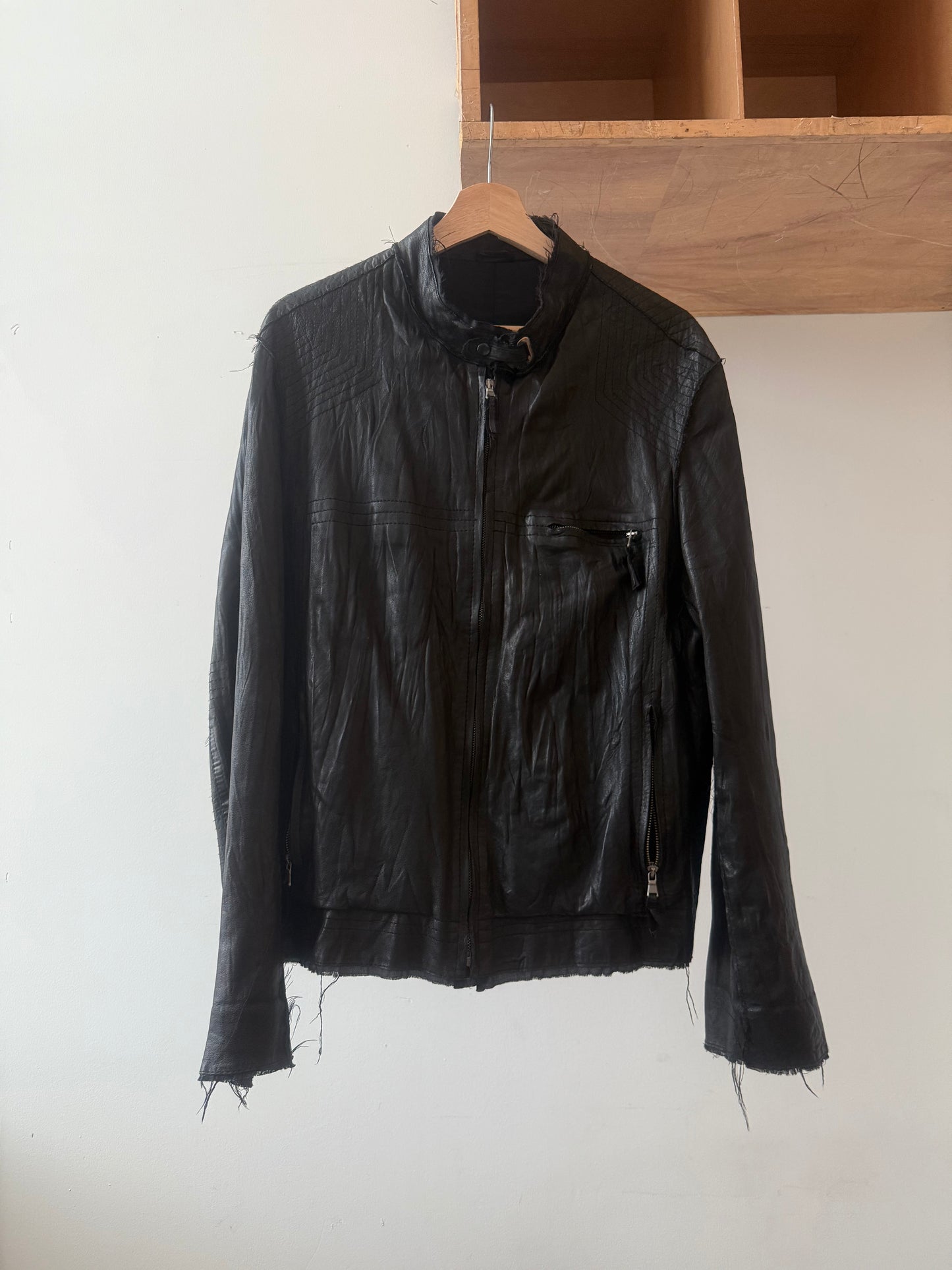 Kircilar Distressed Leather Jacket