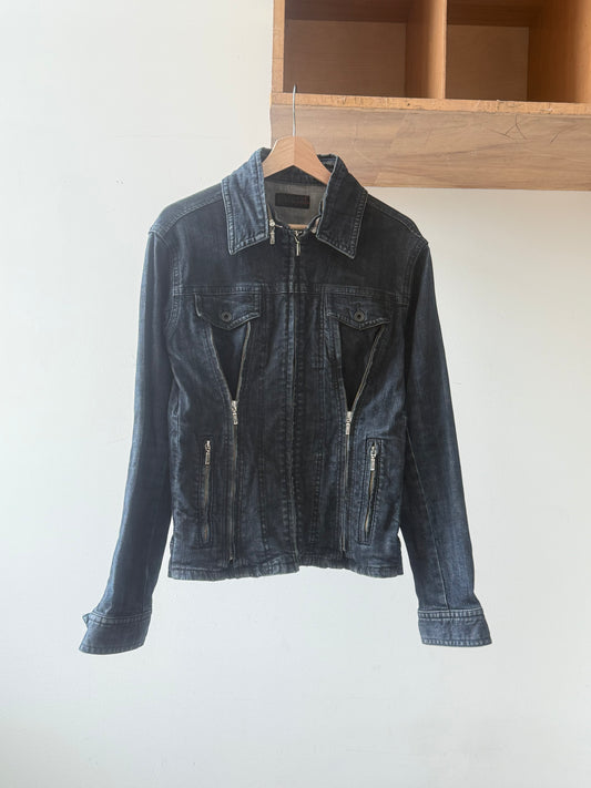 Morgan Homme Multi-zip Denim Jacket