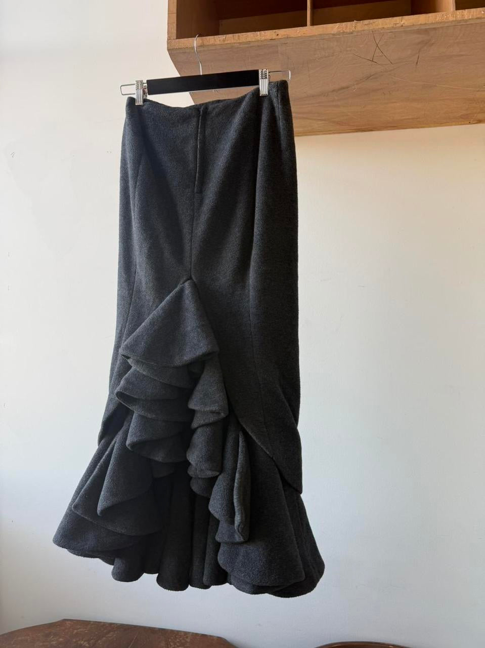 Japanese brand sculptural wool skirt