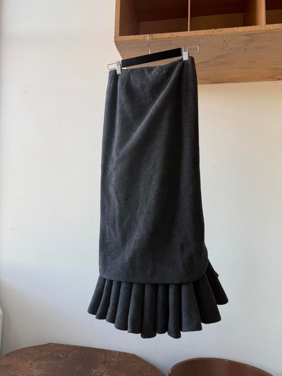 Japanese brand sculptural wool skirt