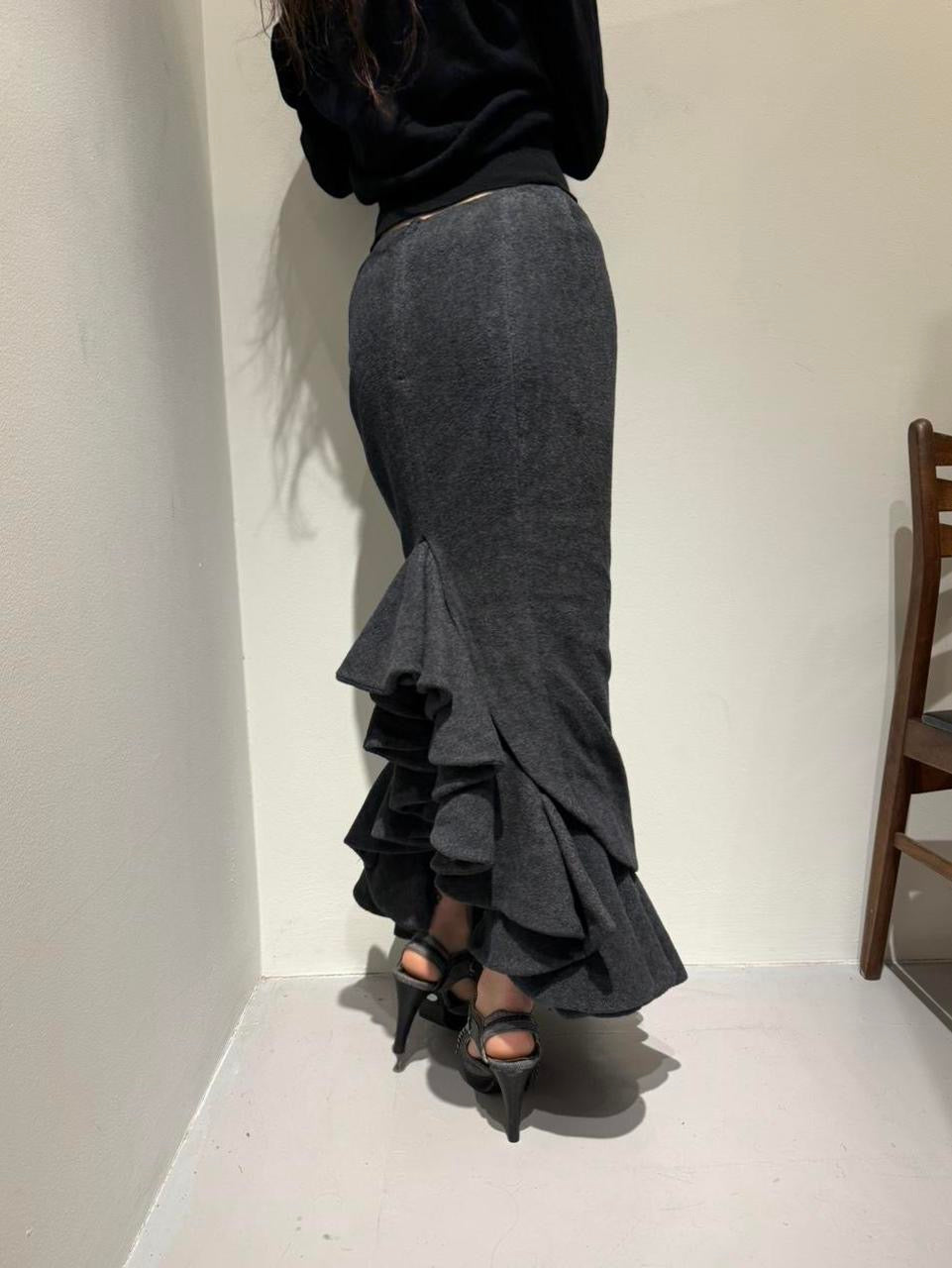 Japanese brand sculptural wool skirt