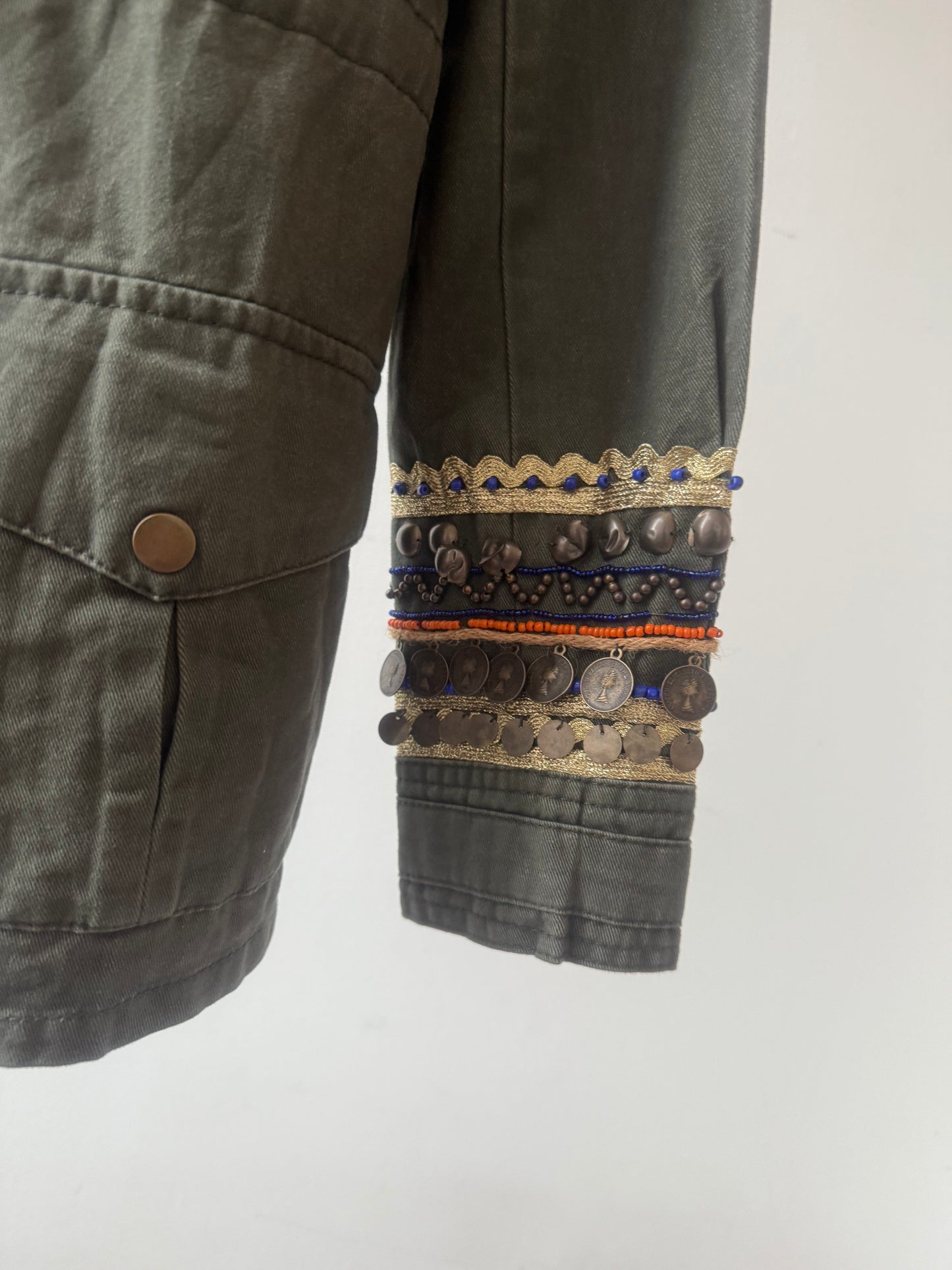 Circle Embroidered Military Jacket
