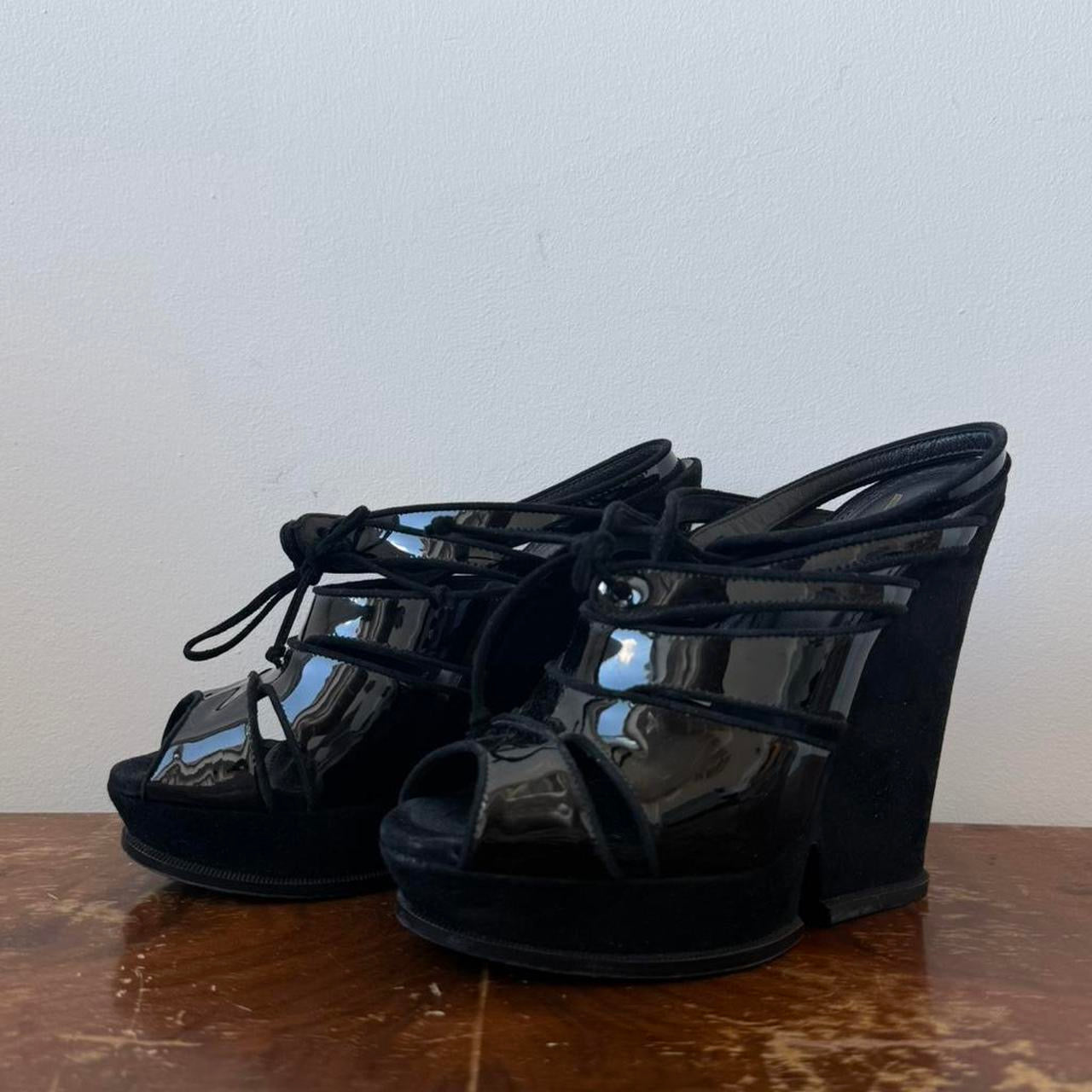 Yves Saint Laurent Leather Wedge Heels