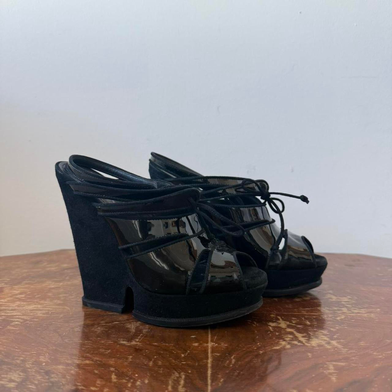 Yves Saint Laurent Leather Wedge Heels