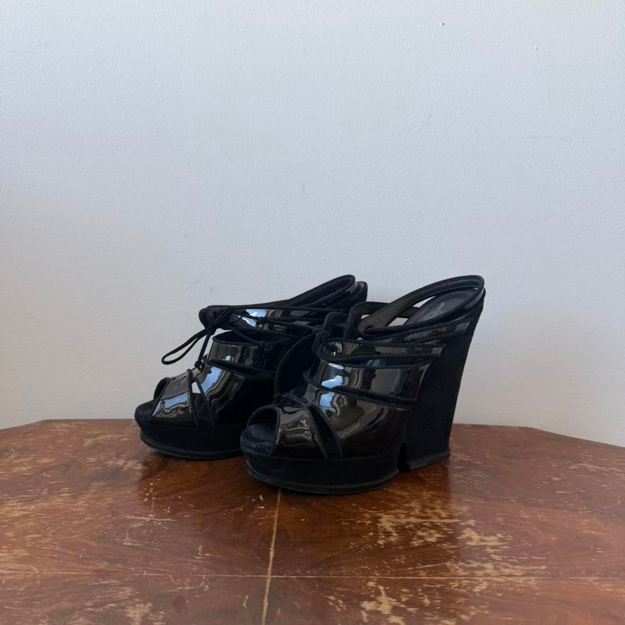 Yves Saint Laurent Leather Wedge Heels