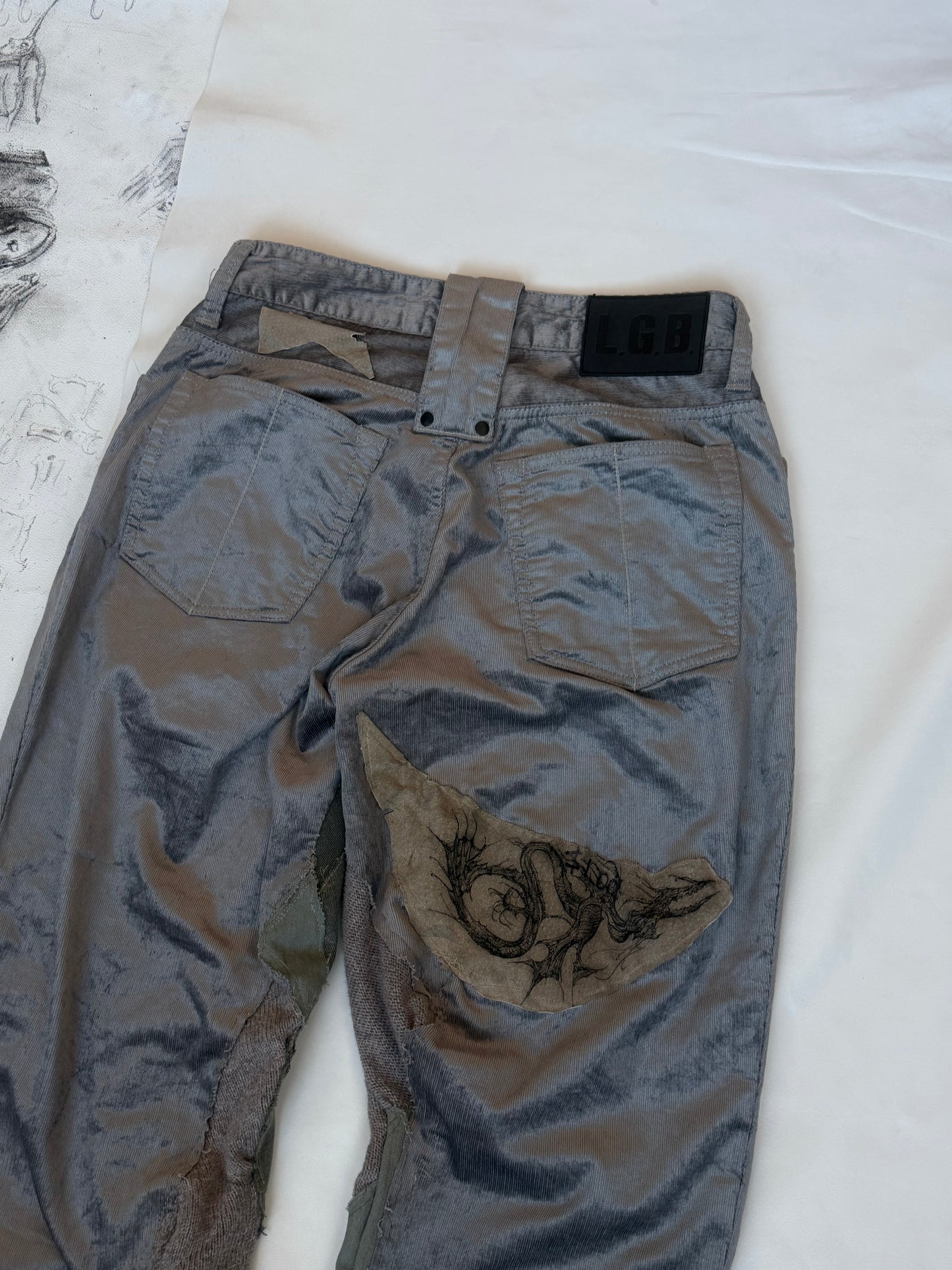 L.G.B Tattooed Patch Rebuilt Pants